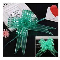 Elegant Gift Pull Bows for Birthdays Wedding Easter Christmas,MeetRade 12PACK 6" Organza Yarn Pull Bows Gift Wrapping Wrap Ribbon Bow Car Decoration Centerpieces Gift Baskets (9pcs Green)