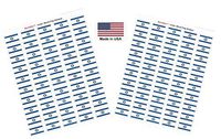 Made in USA! 100 Country Flag 1.5" x 1" Self Adhesive World Flag Scrapbook Stickers, Two Sheets of 50, 100 International Sticker Decal Flags Total (Israel)
