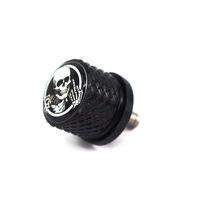 Stainless Knurled Fender Seat Bolt Screw 1/4"-20 Thread For Harley Davidson - Skeleton Middle Finger
