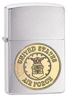 Zippo U.S. Air Force Outdoor Indoor Windproof Lighter Custom Personalized Engraved Message on Backside (Style9)