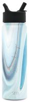 Simple Modern 22 Ounce (Custom) Summit Water Bottles with Straw Lid - Vacuum Insulated Tumbler Double Wall Travel Mug 18/8 Stainless Steel Flask Pattern: Ocean Quartz