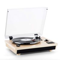 Rcm Wireless 3-Speed Turntable with Stereo Speakers Natural Wood Vinyl Record Player, Belt-Drive, Vinyl to MP3 Recording, RCA Output, USB (MC-262T/T Oak)