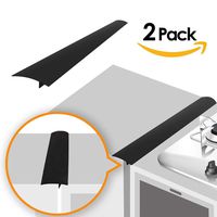 Linda's Silicone Kitchen Stove Counter Gap Cover Long & Wide Gap Filler (2 Pack) Seals Spills Between Counters, Stovetops, Oven, Washer, Dryer | Heat-Resistant and Easy Clean (25 Inches, Black)