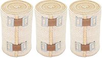 NexSkin 3" Organic Latex Free American Cotton - Comfort Elastic Bandage with Clip Fasteners - Beige, 3 Pack