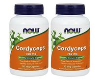 Now Cordyceps 750 mg,90 Veg Capsules (180)