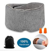 Sunnyac Handmade Cotton Sleep Mask, Soft Comfortable Eye Mask, Cover or Eyeshade for Sleeping, Travel, Nap with Pouch and Earplugs, Adjustable Blackout Blinder Blindfold for Women, Men, Kids (Grey)