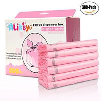 300 Count Baby Disposable Diaper Sacks Bags, Diaper Bags Easy-Tie with Baby Powder Scent