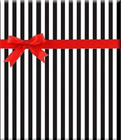 Black and White Stripe Gift Wrap Wrapping Paper-15ft Roll w. Gift Tags