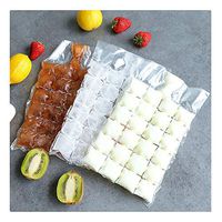 Imakcc 10Pcs 24 Grids Clear Ice Cube Plastic Bags Beverage Bag Liquid Frozen Bag Food Grade Disposable Storage Bags Packing Containers Party Favor Gift Bags (Clear)