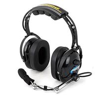 Rugged Radios H22-BLK Black Over The Head Two-Way Radio Headset with Dynamic Noise Cancelling Microphone, Push to Talk, and 3.5mm Input Jack for Music & MP3 Players