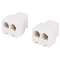 RJ11 6P4C 1 Female to 2 Female Telephone Line Splitters, Uvital Telephone Landline Cable Connector and Separator(White,2 Pack)