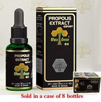 1 Box of 8 Brazil Wax Green 60% Wax Free Honey Bee Propolis (30 ml)