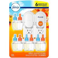 Febreze Plug Air Freshener, Hawaiian Aloha, 2 Oil Warmers + 4 Scented Oil Refills,