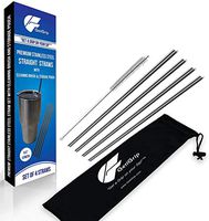 FLASH SALE! GetiGrip Extra Long Bent Stainless Steel Drinking Straws, Set of 4 + FREE Storage Pouch + Cleaning Brush! For Yeti, Ozark Trail, RTIC & other Tumbler Cup Brands