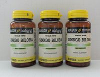 3 Pack Special of MASON NATURAL GINKGO BILOBA 500MG CAPSULES 60 per bottle