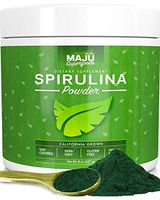 MAJU's Spirulina Powder, Microcystin Free, USA Grown, Non-Irradiated, Non-GMO, Preferred to Chlorella, Pesticide-Free, Preferred to Organic Hawaiian & Blue Algae, Pure Vegan Green Protein
