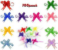LIRec 100PCS Ribbon Pull Bows Christmas Gift Wrapping Decorative Assorted Colors for Christmas Bows, Baskets, Wine Bottles Decoration, Gift Wrapping and Decoration Present.