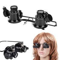 Happy Hours Hand-free 20x Magnifier Magnifying Eye Glasses Adjustable Loupe Lens Jeweler Watch Repair Precision Tool with LED Light Illumination Kit