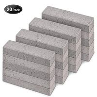 Pumice Stones for Cleaning - Pumice Scouring Pad, Grey Pumice Stick Cleaner for Removing Toilet Bowl Ring, Bath, Household, Kitchen, Pool, 5.9 x 1.4 x 0.9 Inch (20 Pack)