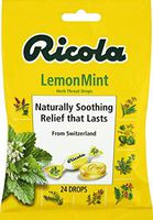 Ricola Herb Cough Suppressant Throat Drops, LemonMint, 24 Drops, Fights Coughs Naturally, Soothes Throats, Naturally Soothing Relief