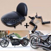 Frames & Fittings Black Motorcycle Passenger Pillion Seat Backrest Sissy Foot Pegs for Victory Vegas Kingpin High Ball Boardwalk Gunner Judge