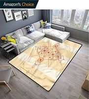 TableCoversHome Modern Sports Runner Rugs, Circles Triangles Pattern Printing Carpet, Durable Rugs - Living, Dinning, Office, Rooms & Bedrrom, Hallway Carpet (6.5'x 9.7')