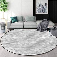 RUGSMAT Grey Modern Flannel Microfiber Round Area Rug,Puzzle Like Pattern Carpet Door Pad for Bedroom/Living Room/Balcony/Kitchen Mat Diameter-35