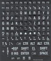 Large Computer Keyboard Stick Ons/White on Black