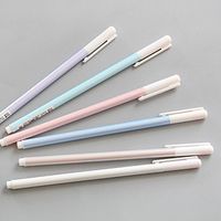 0.38mm Plain Simple Gel Pen Needle Full Black Pen School Office Supplies