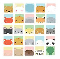 Set of 4 Decorative Envelope Self-Adhesive Paper Seals Animal Head, 45 per Pack