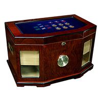 Large Premium Desktop Humidor - Glass Top -US Coast Guard, Enlisted Rank Insignia