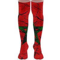 Vintage Morocco Long High Over Knee Mens Soccer Basketball Athletic Socks Dry Fast