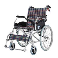 Lightweight Wheelchair Foldable Portable Manual Wheelchairs Old Man Travel Trolley Ultra Light Breathable Oxford Cloth Pad,Blue