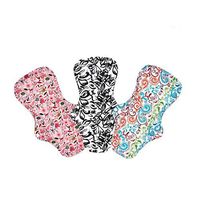 Gallity 7Pcs Reusable Sanitary Pad, Washable Bamboo Mama Cloth Menstrual Pads, Bladder Support & Incontinence Pads, Reusable Menstrual Pads,Super-Absorbent, Soft and Comfortable (3Pcs)