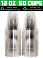 [50 Pack - 12 oz.] Earth - Friendly Eco Crystal Clear R - PET Recycled Plastic Cups [Cups Only, Lids Sold Separately]
