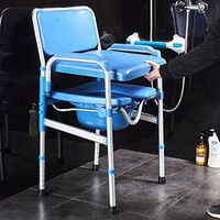 Tx Folding Commode Chair with Padded Toilet Seat Bathroom Anti-Slip Adjustable Height Bathroom Shower Stool Elderly Person/Pregnant Woman/Handicapped Person Potty Chair