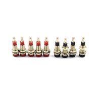 Hxchen 2mm Female Extended Bind Post Alloy Socket Plug Panel Terminal Banana Jack Connector Black and Red - (10 Pcs)