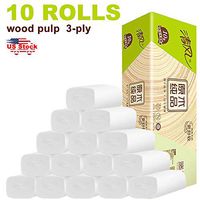 10 Rolls Premium Paper Towels, 3-Ply Toilet Paper, Soft Skin-Friendly Family Rolls, White Ultra Soft & Strong Kitchen Paper Tissue