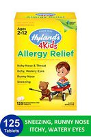Childrens Allergy Medicine by Hyland's 4 Kids Allergy Relief Tablets, Safe and Natural for Indoor & Outdoor Allergy Relief Pills for Children, 125 Count