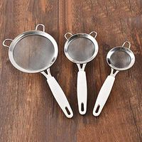 BIRD WORKS New arrival S/M/L Size Stainless Steel Sieve home Baking Handheld Powder Kitchen Sugar Flour Sifter Mesh: S