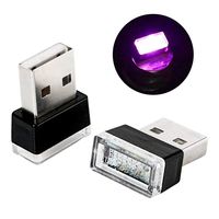 Rumfo 2Pcs Car USB LED Atmosphere Lighting Decoration Night Light Automotive Decorative Led Lamp with USB Charging for All Cars Vehicle SUV Truck(Pink)