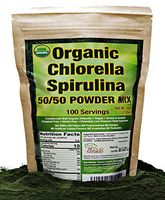 Organic Chlorella Spirulina Powder 50/50 Mix | 100 Servings | Non-GMO | Vegan | Sunlight Grown | Deep Green Color | Alkalyzing | High Protein | No Other Ingredients | by Good Natured