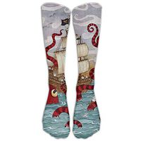 CYMO Rabbit Mermaid Pirate Octopus Unisex Sports Socks Tube Socks Knee High Compression Sports Athletic Socks Tube Stockings Long Socks