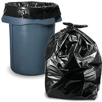 Trash Bags 45 Gallon, (100 Count/w Ties) Large Black Garbage Bags, 40"W x 46"H