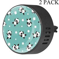 Sport Panda And Stars Pattern 2 PCS Car Essential Oil Diffuser Vent Clip Car Aromatherapy Diffuser, White Musk