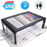 Full Page Magnifying Glass for Reading, Hands-Free Large Rectangular 2.5X Magnifier with LED Lighted, Foldable Desktop Portable Reading Magnifier for Low Vision, Seniors with Aging Eyes