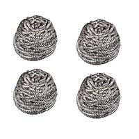 IndiaBigShop Set of 4 Stainless Steel Sponges Scrubbers, Utensil Scrubber, Metal Scouring Pads, Stainless Steel Scourer Pot Brush, Kitchen Cooking Utensil Cleaning Tools