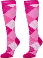 CompressionZ Compression Socks For Men & Women - 30 40 mmHG Graduated Medical Compression - Travel, Edema, Diabetics - Swelling in Feet & Legs - S, Argyle Pink