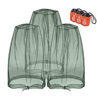 Pinze 3 Pack Mosquito Headnet, Mosquito Net Mesh, Head Net Mesh, Mosquito Repellent Net, Bug Hood Mesh Net, for Outdoor Activity Fishing Camping Hunting, Face Protection