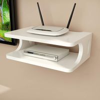Floating Shelf Wall Mount Shelf Bracket for WiFi Router TV Box Set Top Box Modems Cable Boxes DVD Players Streaming Media Devices (Color : White)